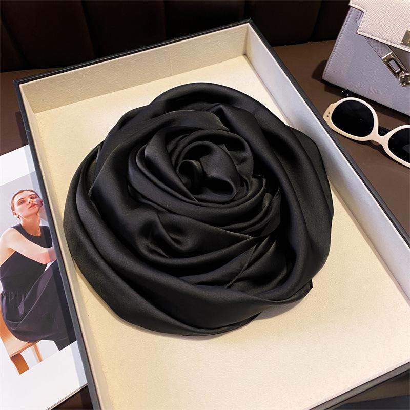 Women's Versatile Long Silk-Like Scarf: Spring Summer Solid Color Neck Tie Accessory