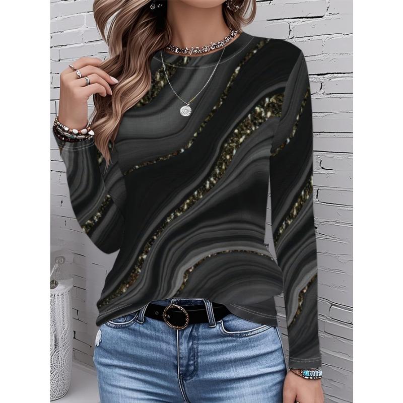Leopard 3d Print Long SleeveT-Shirt Casual Women's Clothing  Long Sleeve T-shirt Fashion Casual Oversized Tops Tees Female