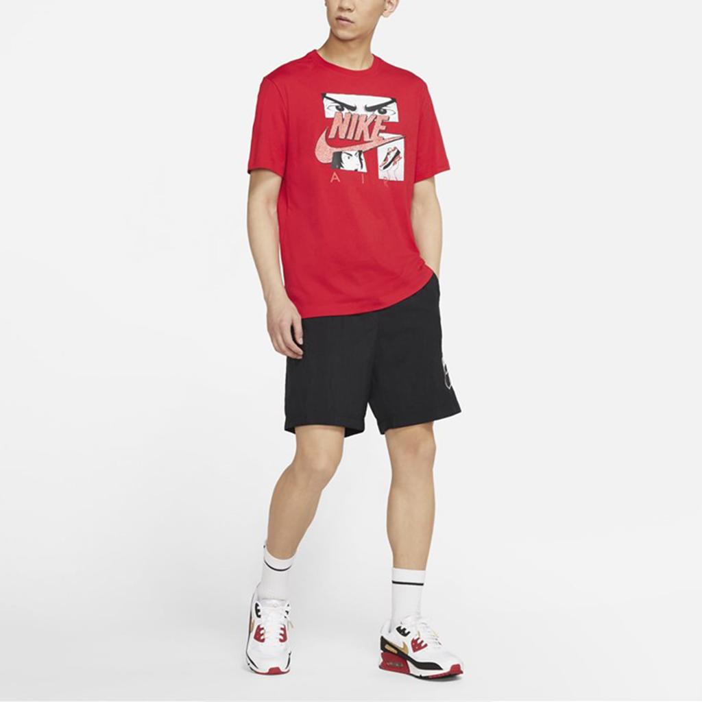 Nike T Shirts Men's Red Crew Neck Moderate DB6152-657