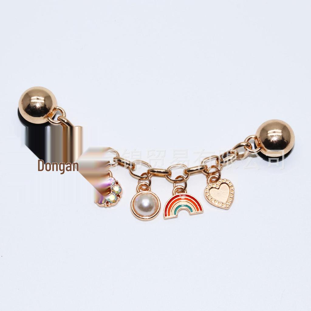 2024 Metal Chain 3D Shoe Flowers & Buckles Accessories