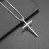 Personality Punk Multiple Crosses Pendant Necklace for Men Women Stainless Steel Fashion Hip-hop Street Party Daily Wear Jewelry