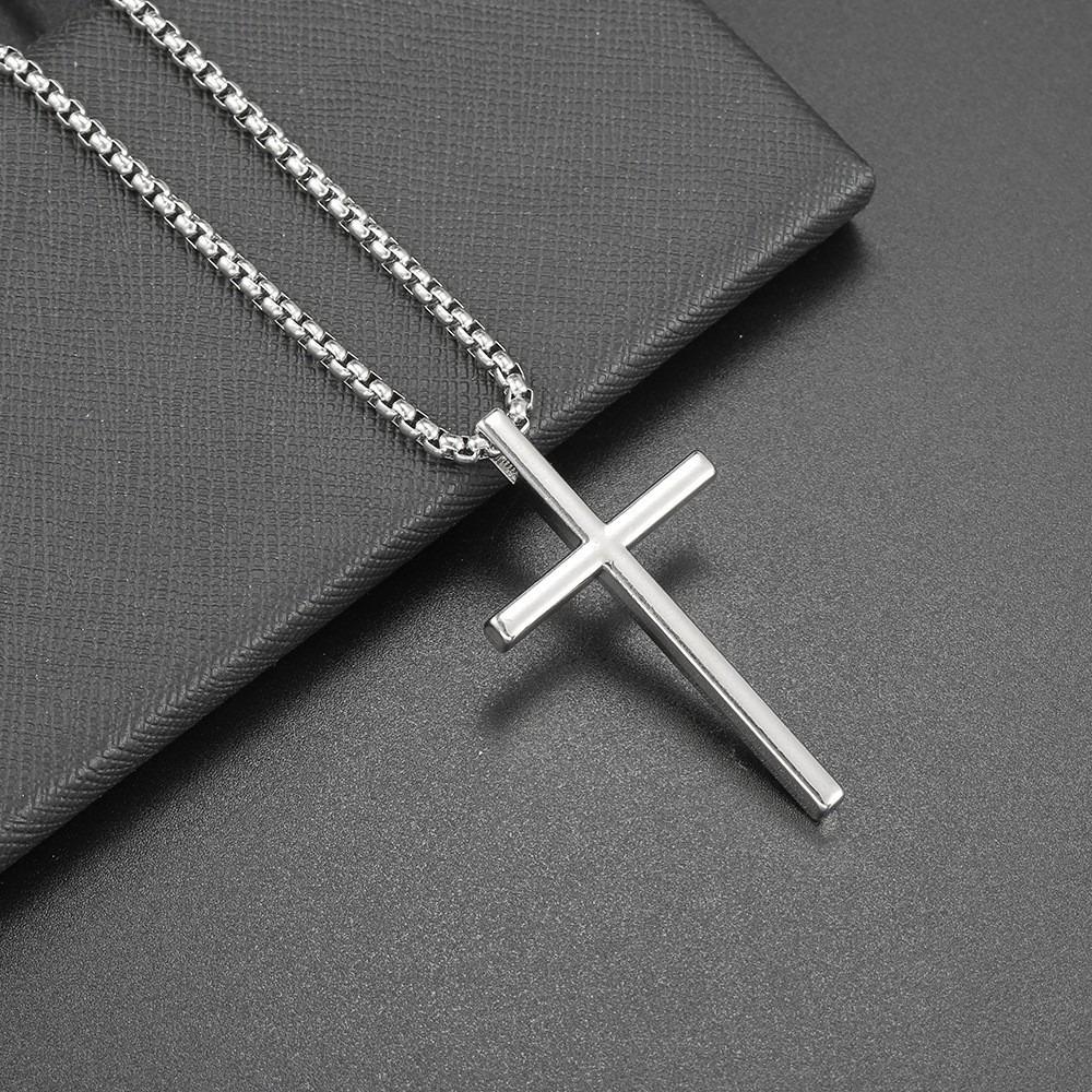 Personality Punk Multiple Crosses Pendant Necklace for Men Women Stainless Steel Fashion Hip-hop Street Party Daily Wear Jewelry