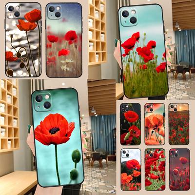 Červený vlčí mák Květina Pouzdro na telefon Pro iPhone 17 Pro Max 16 15 14 11 12 13 Pro Max mini 15 16 Plus 16e 17 Air Kryt