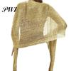 Metallic Wire Shawl Women Sparkling Bridesmaid Scarves 1920s Style Wraps with Scarf Button Wedding Party Accessories Outdoor Homecoming Dance