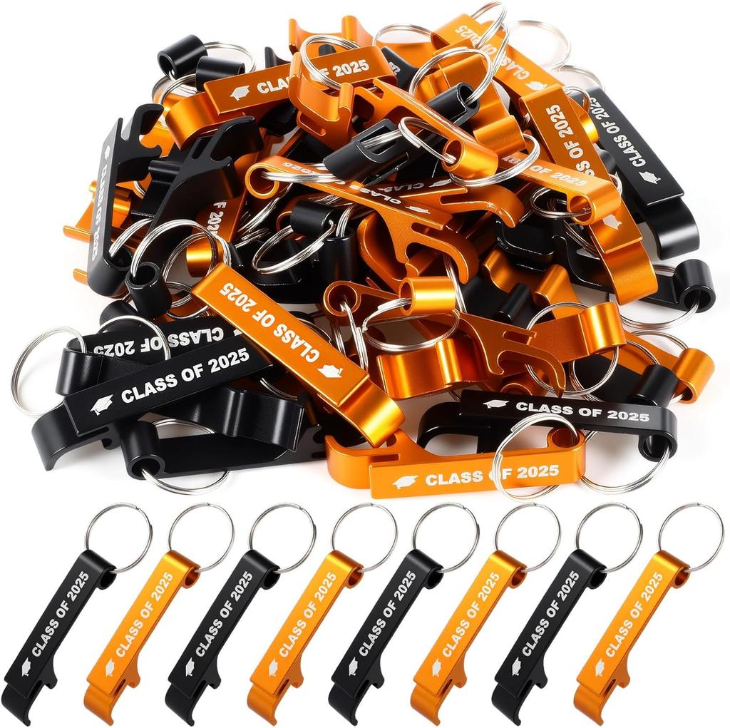 30-100Pcs Class of 2025 Graduation Gifts Bottle Opener Keychain Metal Beer Opener Personalized Opener for Graduation Party Favor