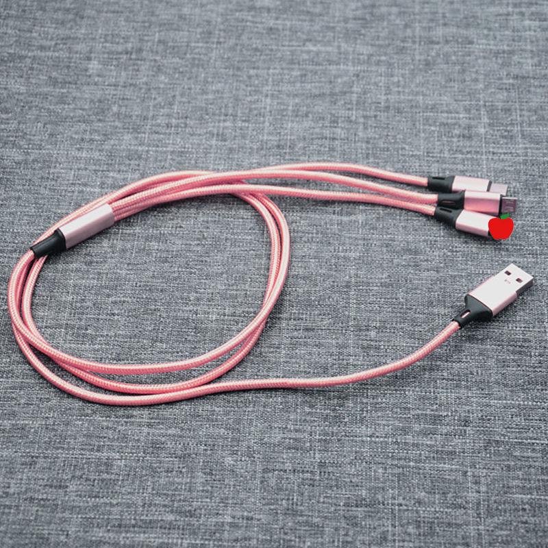 Transparent 100W 3-in-1 Type-C Fast Charging Cable - 6A Flash Charge, One-to-Three Functionality