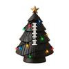 Illuminated Soccer Christmas Tree with Colorful LED  Light Resin Holiday Tree Decoration for Mantels Desktop Display