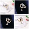 Crystal Pendant Devil Eye Brooch Pin Decoration Banquet Clothes Pin Unique Luxury Badge Pin  Party