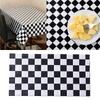 Plastic Checkered DisposableTablecloth Rectangular Table Decorative Cloth Birthday Party