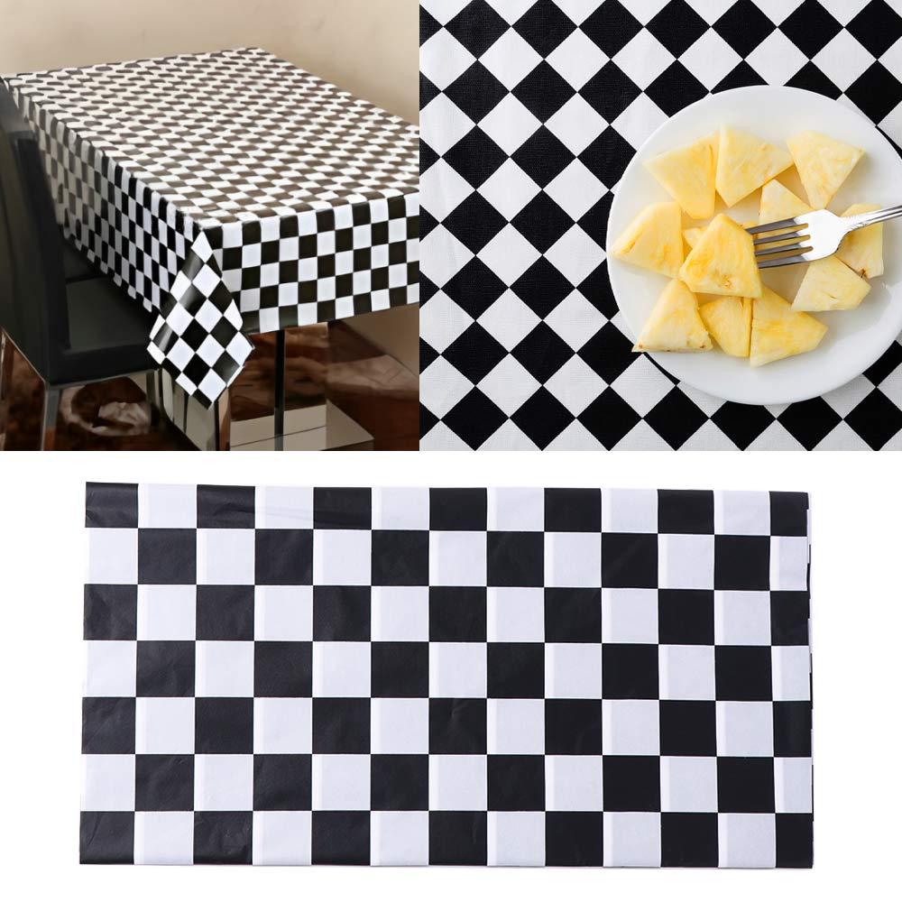 Plastic Checkered DisposableTablecloth Rectangular Table Decorative Cloth  Birthday Party