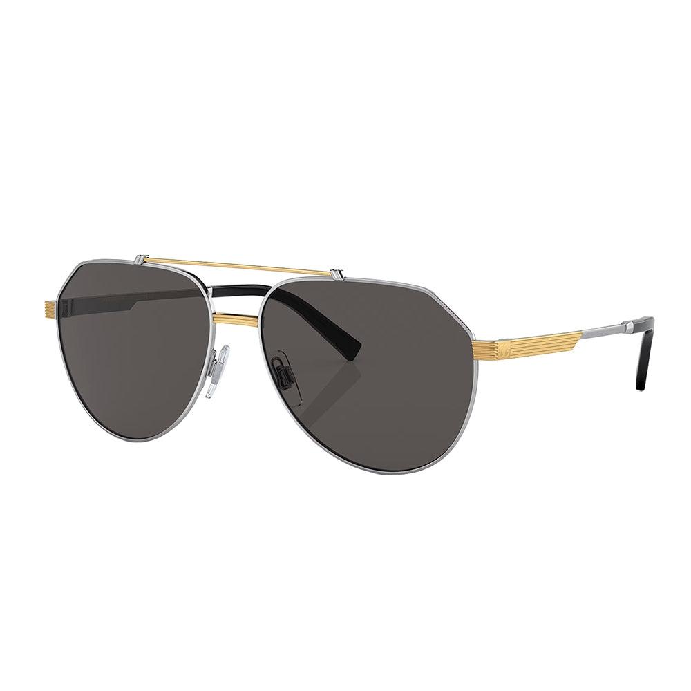 

Dolce Gabbana DG 2288 131387 59mm Unisex Aviator Sunglasses silver gold