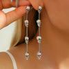 Boucles d'oreilles pendantes longues tête de mort Halloween pour femmes Boucles d'oreilles pendantes gothiques Bijoux Punk Party Cadeau