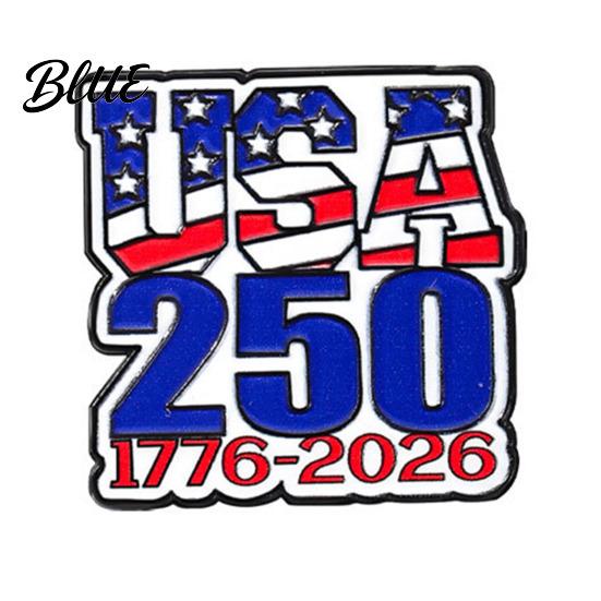 Colorful Enamel Brooch 250th USA Anniversary Pin – Metal Zinc