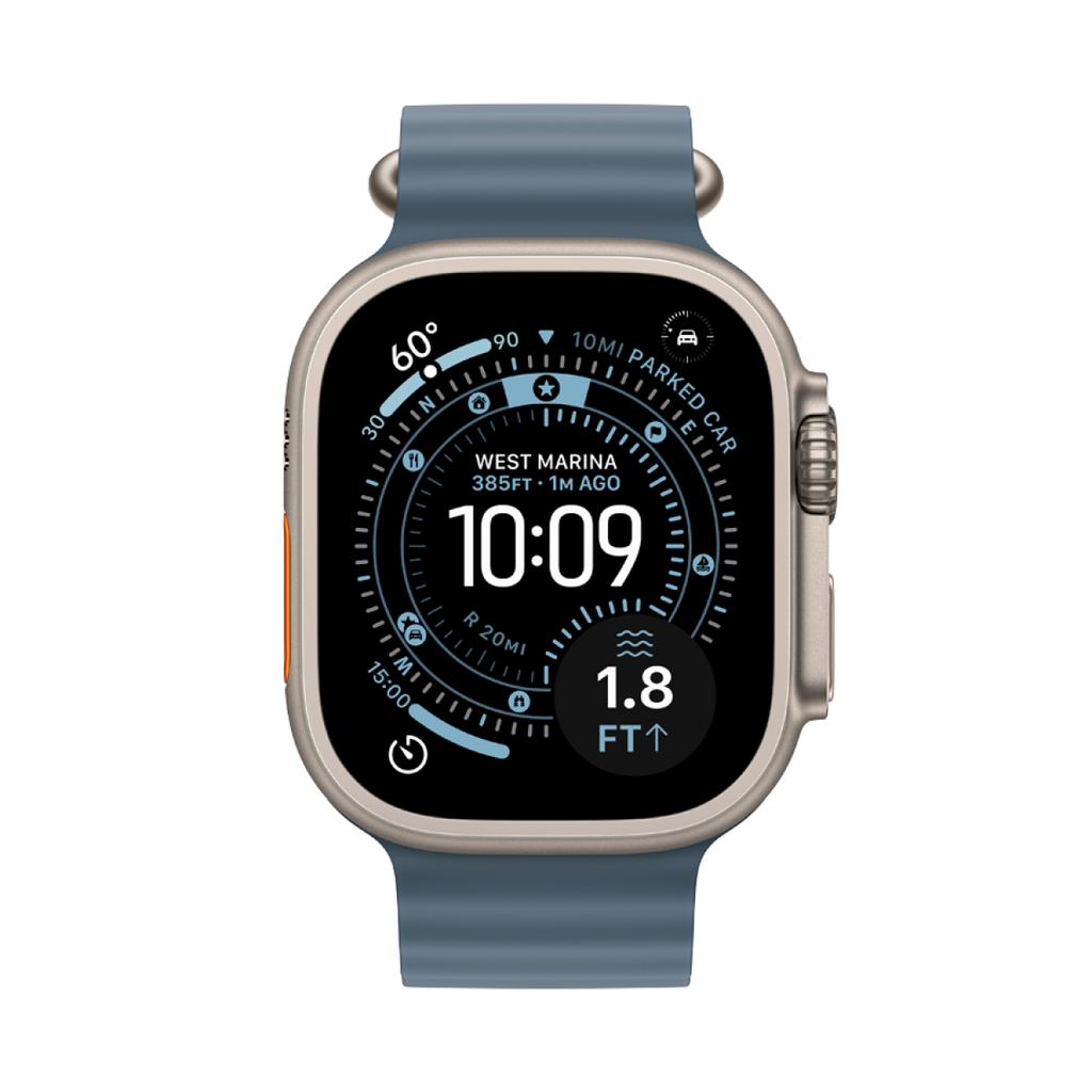 Apple Watch Ultra 3 Gps + Cellular 49Mm Natural Titanium Case With Anchor Blue Ocean Band,Model A3281