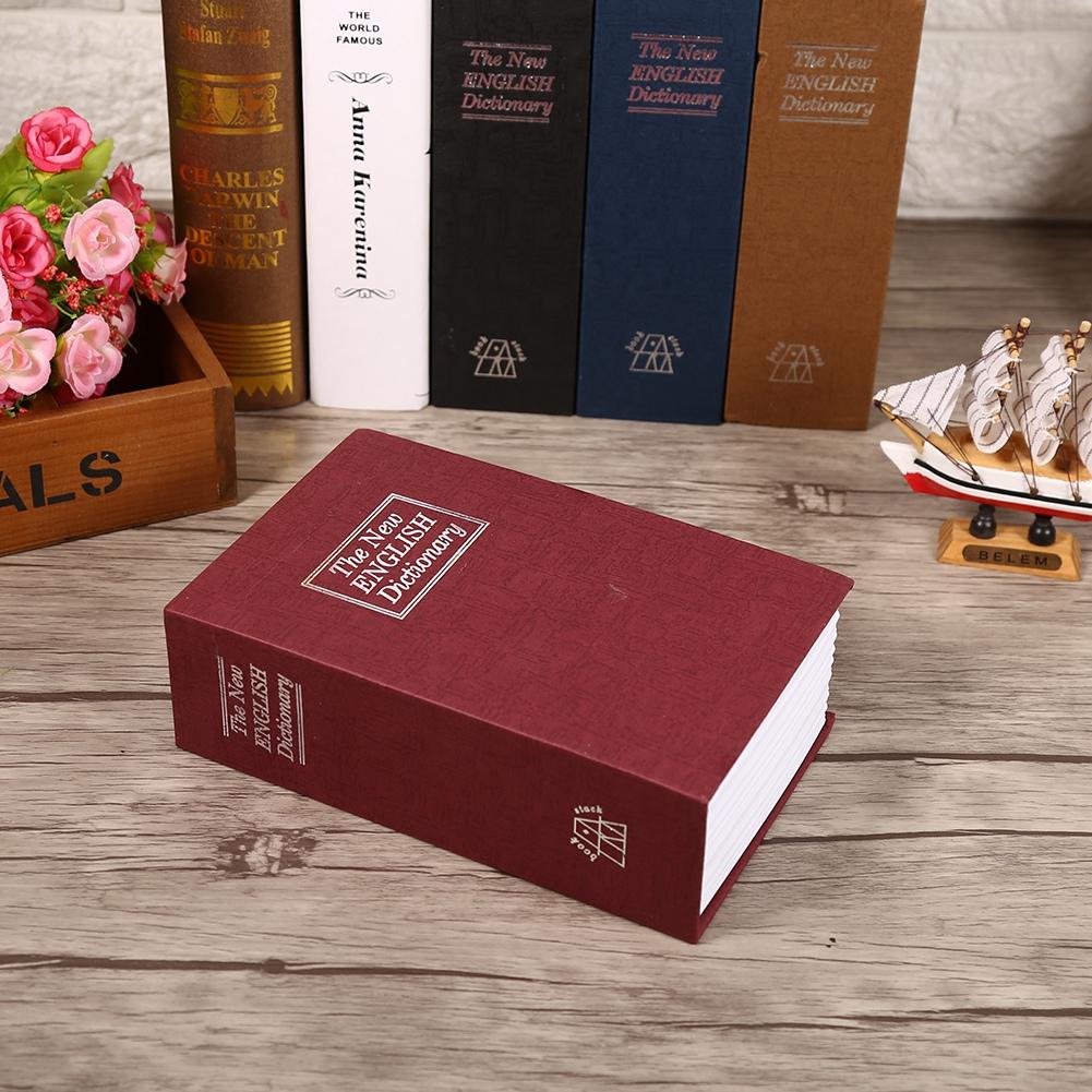 1Pc Security Lock Dictionary Safe Secret Book Cash Money Jewellery   Locker Box (Black)