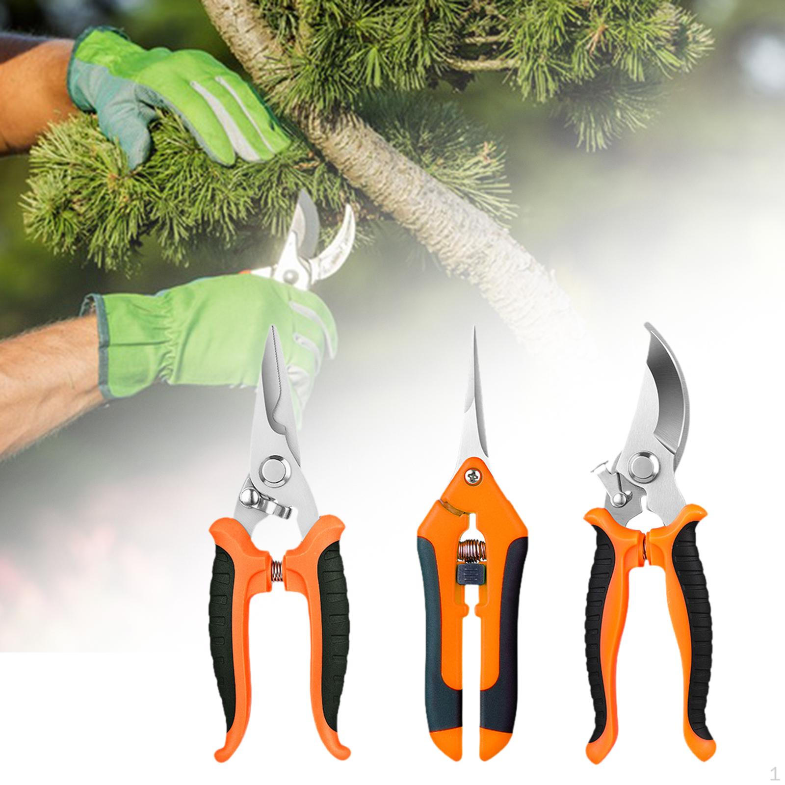 

3 шт. садовые ножницы портативные ручные секаторы для сбора фруктов бонсай дома оранжевый