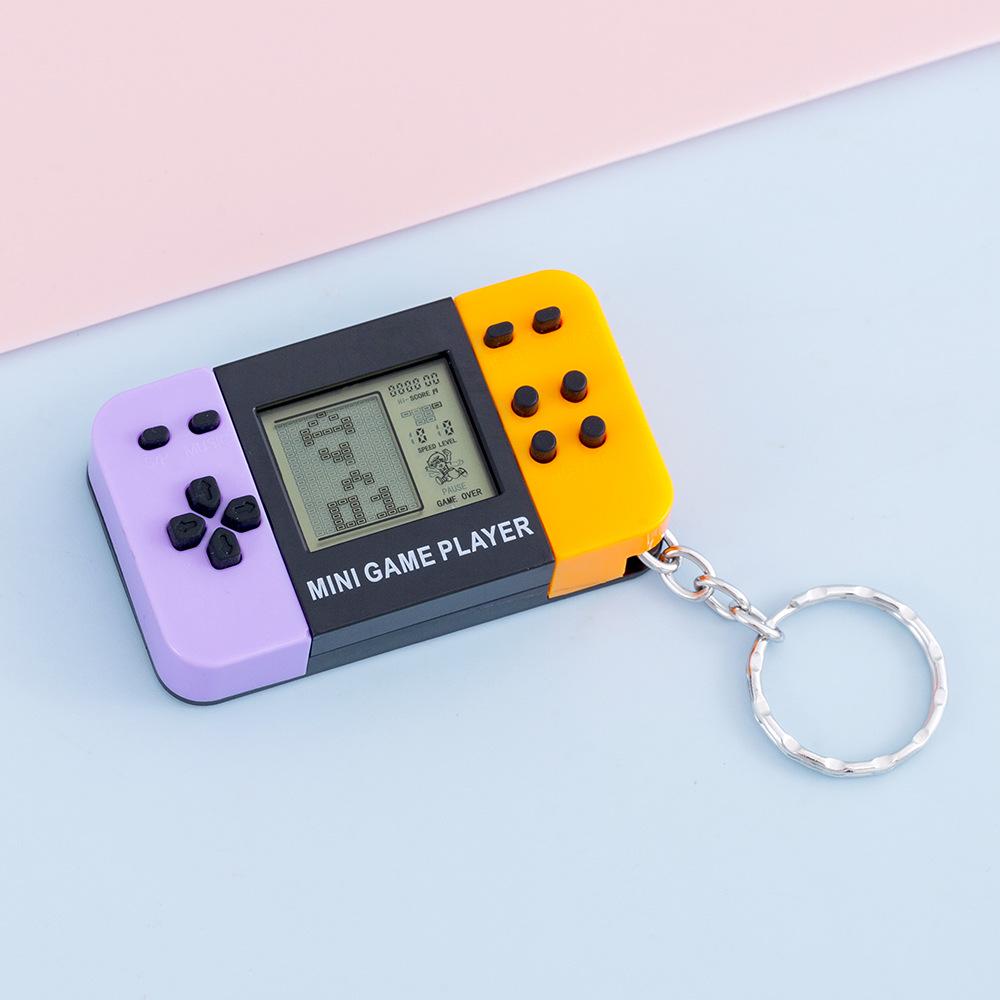 Mini Dual-Color Electronic Tetris Game Keychain Console