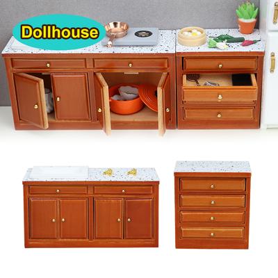 1:12 Dollhouse Miniature Cupboard Sink Chest Of Drawer Storage Cabinet Locker Furniture Decor Toy Doll House Accessories