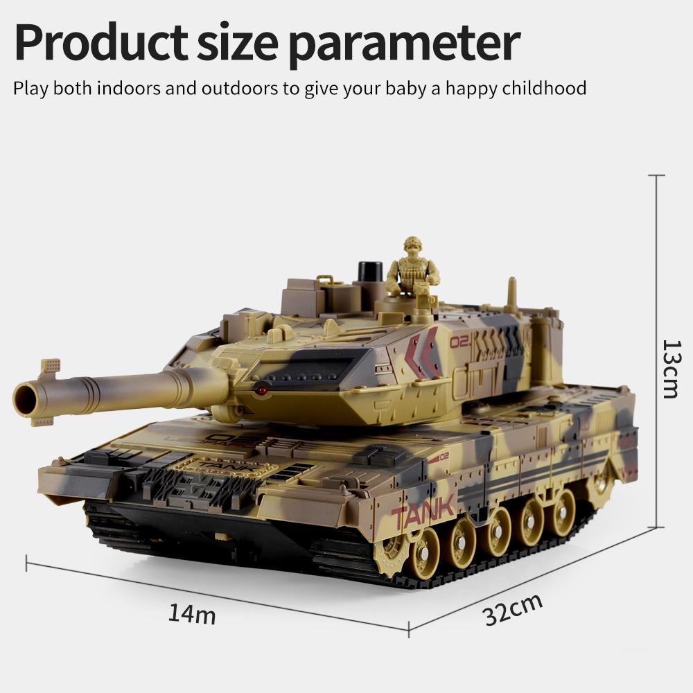 2.4G Remote Control Tracked Simulation Tank Water Spray Remote Control Vehicle War Armored Vehicle Model Children Toy Gift