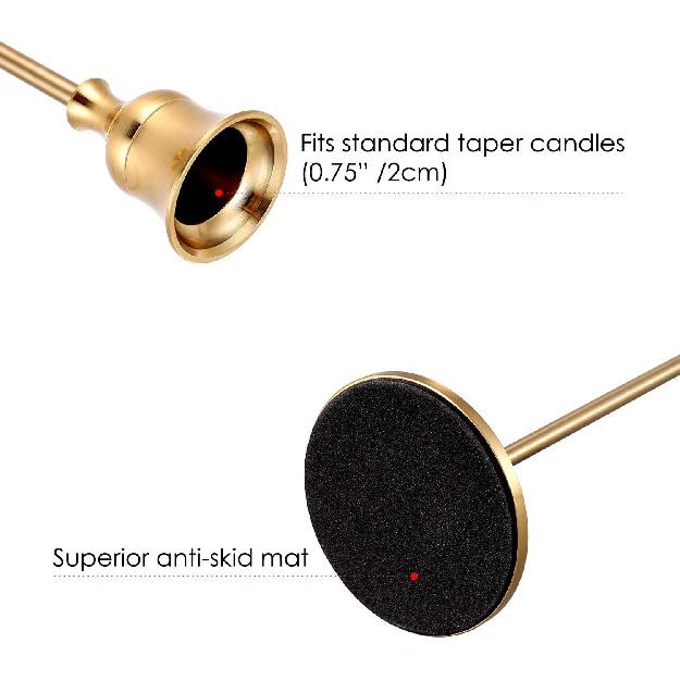 Candle Holders,Set of 6 Candlestick Holders for Taper Candles, Brass Gold Modern Decorative Candle Stick Holder for Table, Mantel, Wedding, Dinning,