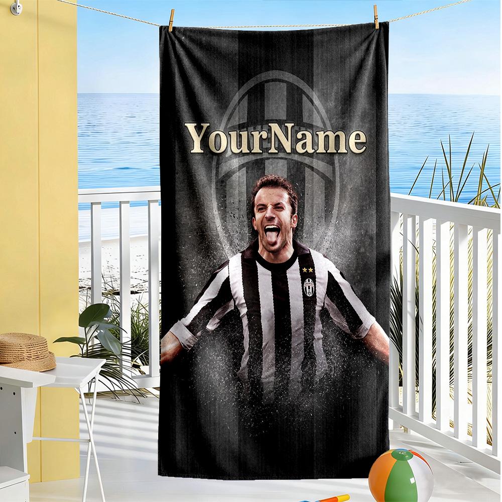 Juventus Customize Text Beach Towel Super Soft & Absorbent For Beach Bathroom Outdoor Swimming Pool Camping Picnic Yoga Diving Vacation Accessories