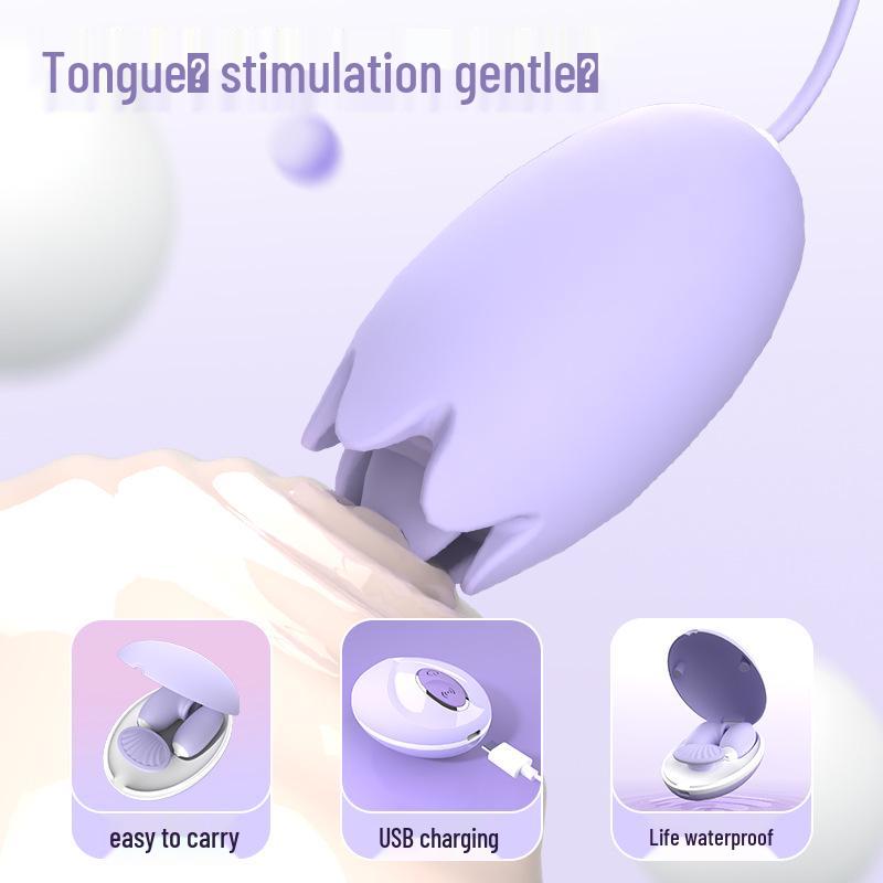 Heart Box Tongue Lick Vibrator - Clitoral Stimulator with Strong Vibration for Female Pleasure and Adult Novelty.