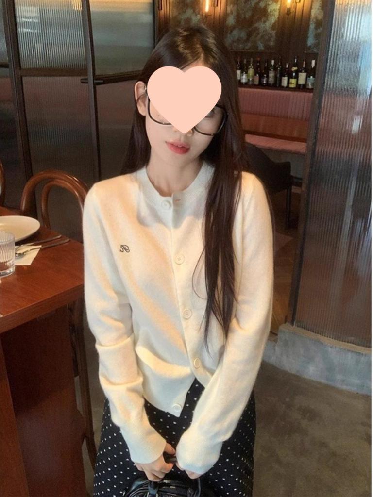 Women's Korean-Style Red Cardigan Sweater Coat - Loose Slimming Knit Top for Spring & Autumn 2025