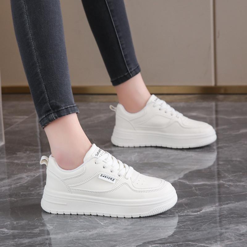 

Little white shoes women s 2024 winter new casual thick-soled comfortable trendy board shoes student sports flat-soled popular trendy shoes 35 бежевый