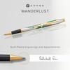 Cross Wanderlust Borneo Rollerball Pen, Water-Based Ink, NAT0755-2, Tropical Rainforest Design, 23KT Gold Plated Appointments, Official Import