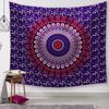 Dark Navy Red Orange Mandala Tapestry Wall Hanging Indian Hippie Bohemian Medallion Aesthetic Wall Art Bedroom Dorm Decor