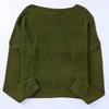 Women Solid Long Sleeve Sweater Crewneck Drop Shoulder Knit Shirts Tops