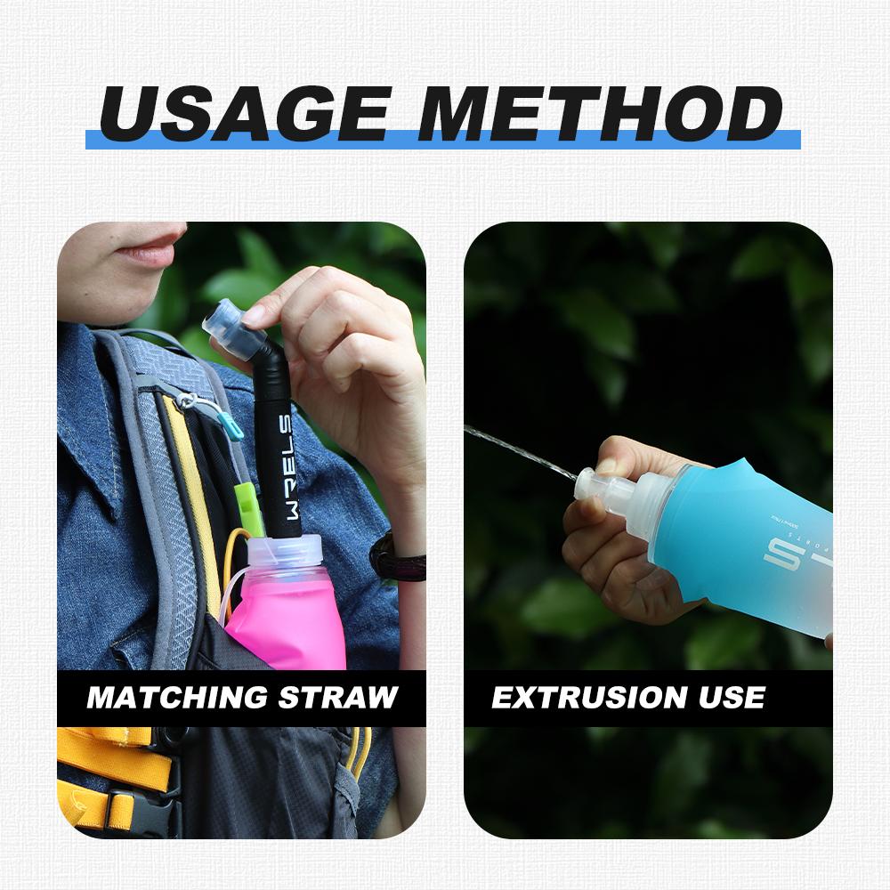 Sport Water Bottle TPU Folding Soft Flask Drink Portable Water Bottle High Flow Running Hiking Bicycle Fitness Water Bag 1