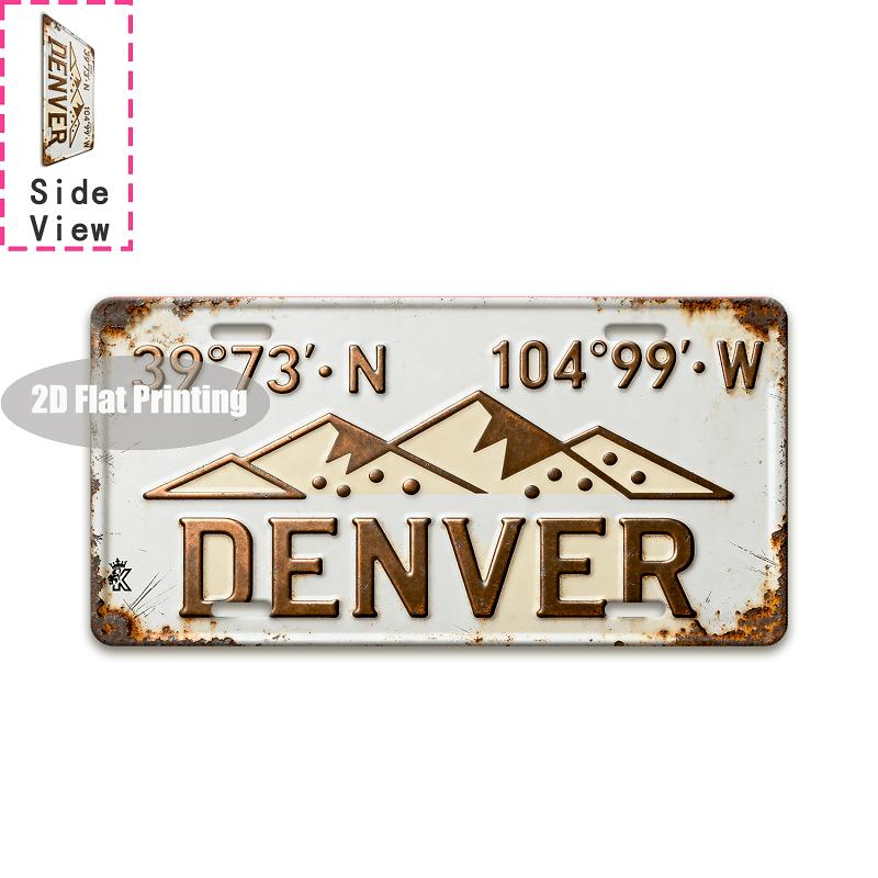 Vintage City Location Number Print License Plate Metal Tin Sign Retro Wall Decor For Bar Cafe Home Garden