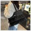 Denim bag women's large-capacity new summer versatile lace pleated shoulder bag student tote bag
