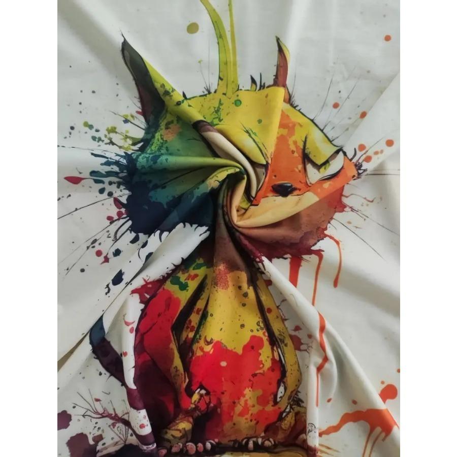 Tričko s krátkým rukávem a kulatým výstřihem a vzorem krokodýla v komiksovém stylu s motivem barvy a stop po něm, ležérní a elegantní topy pro muže v letním pouličním oblečení