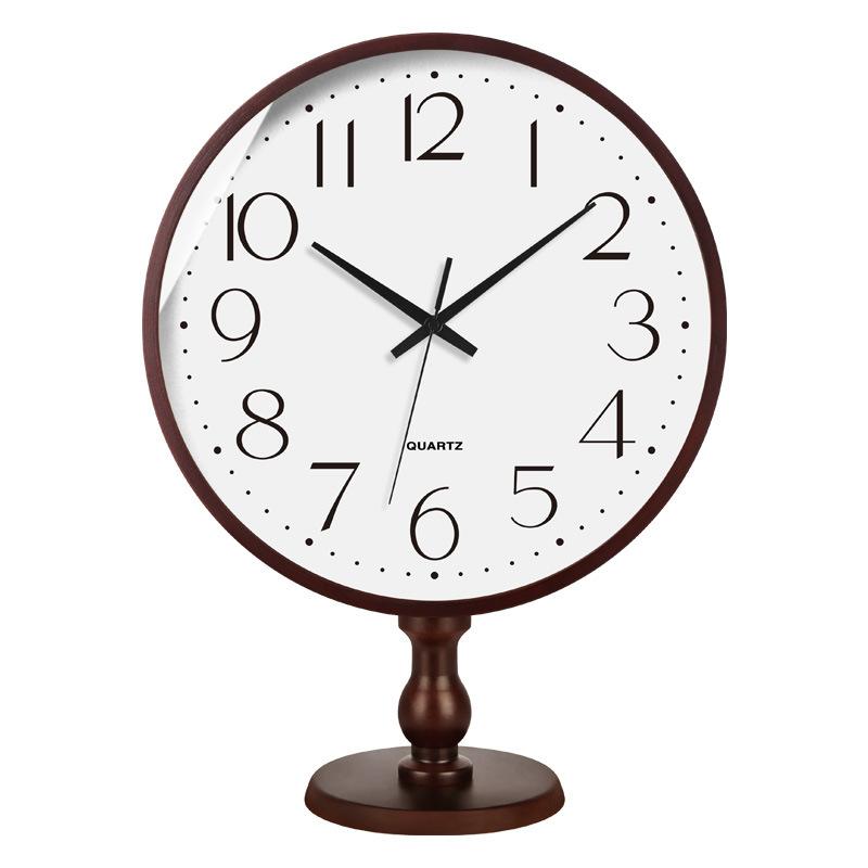 Seiko Uhrwerk Wohnzimmer Zuhause Schlafzimmer Büro Einfache Tischuhr Modisch und Atmosphärisch Massivholz Leise Funkuhr Uhr