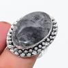 Natural Black Rutile Gemstone 925 Sterling Silver Jewelry Ring Size 7.5 C2R57