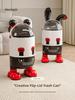 Modern Style Home Bathroom Trash Can Large Capacity Creative Cover Design High Aesthetic Value Luxury Living Room Trash Can