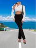 Sofort verfügbar High Waist Lässige Einfarbige Damen Gerade Hosen für Frühling, Sommer, Herbst