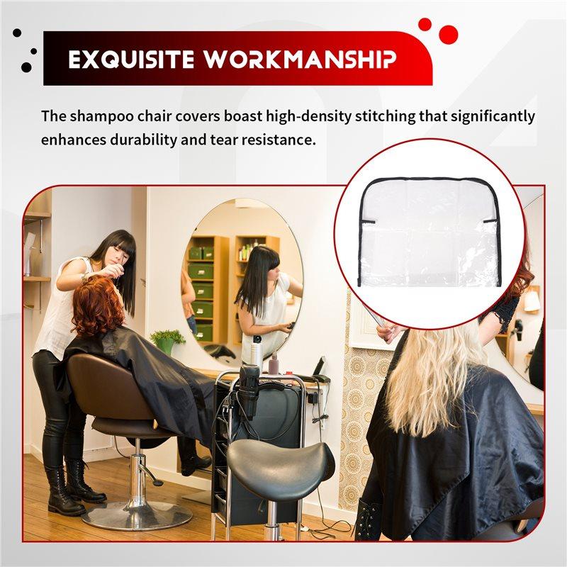 Gute 2er-Pack Salonstuhl-Schutzhüllen, Klare quadratische Friseurstuhl-Rückenlehnenbezüge für die meisten Standardstühle