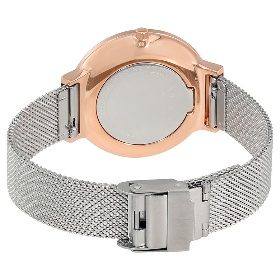 SKAGEN Ancher White Dial Stainless Steel Mesh Ladies Watch Women's Quartz Watch 50m 34mm hour SKW2616