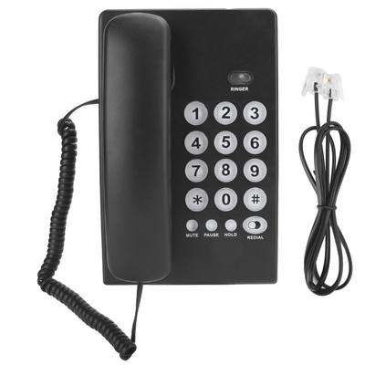 KXT504 Téléphone Fixe Portable Familial Bureau Affaires Fonction Flash ABS Noir