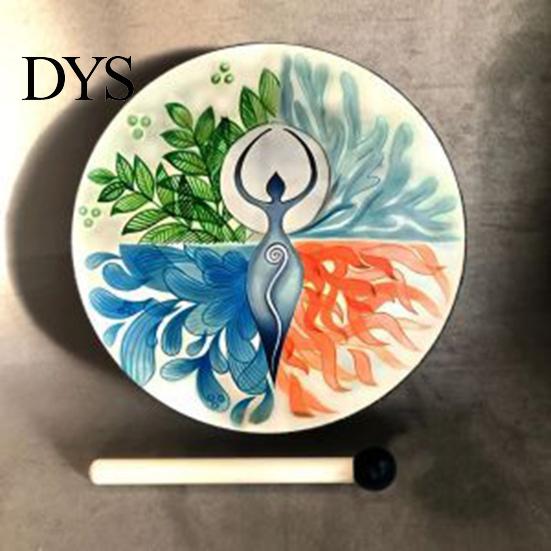 Pure Sound Drum Shaman 10 Zoll Handgefertigt Hand mit Stock Baum Walnuss des Lebens Heilungsinstrument für Spirituelle Musik Reflexion Meditation