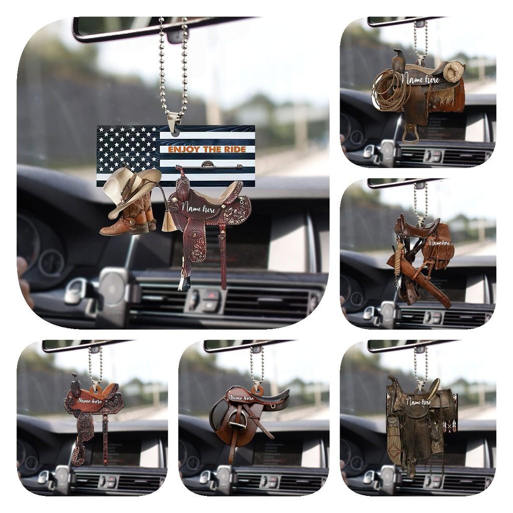 Cowboy Hoodie Saddle Boot Car Rearview Mirror Accessories Car Gift Hangings