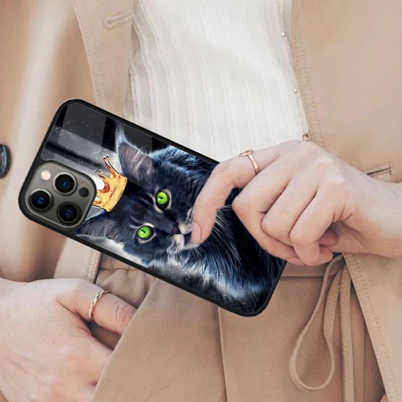 

Green Eyed Cat Magnetic Phone Case For APPLE iPhone 17 Air 16 14 13 12 Pro Max 15 Plus Wireless Charge With MagSafe Cover iPhone 13mini