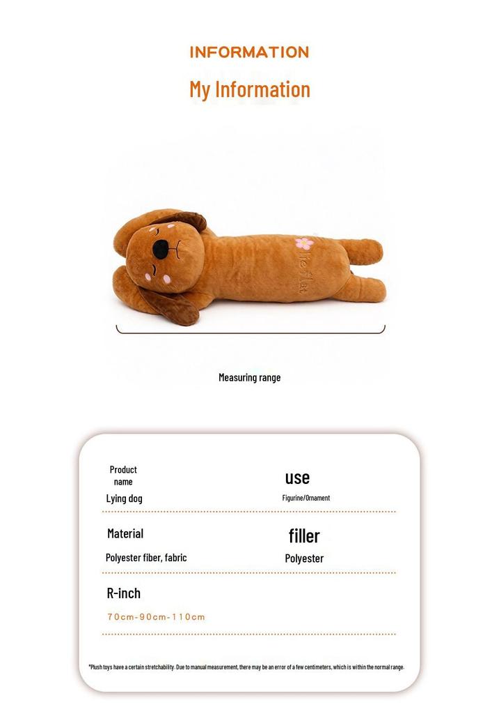 Large Cartoon Long Dog Plush Pillow - Stuffed Companion Sleep Doll & Bed Toy, Perfect Birthday Gift