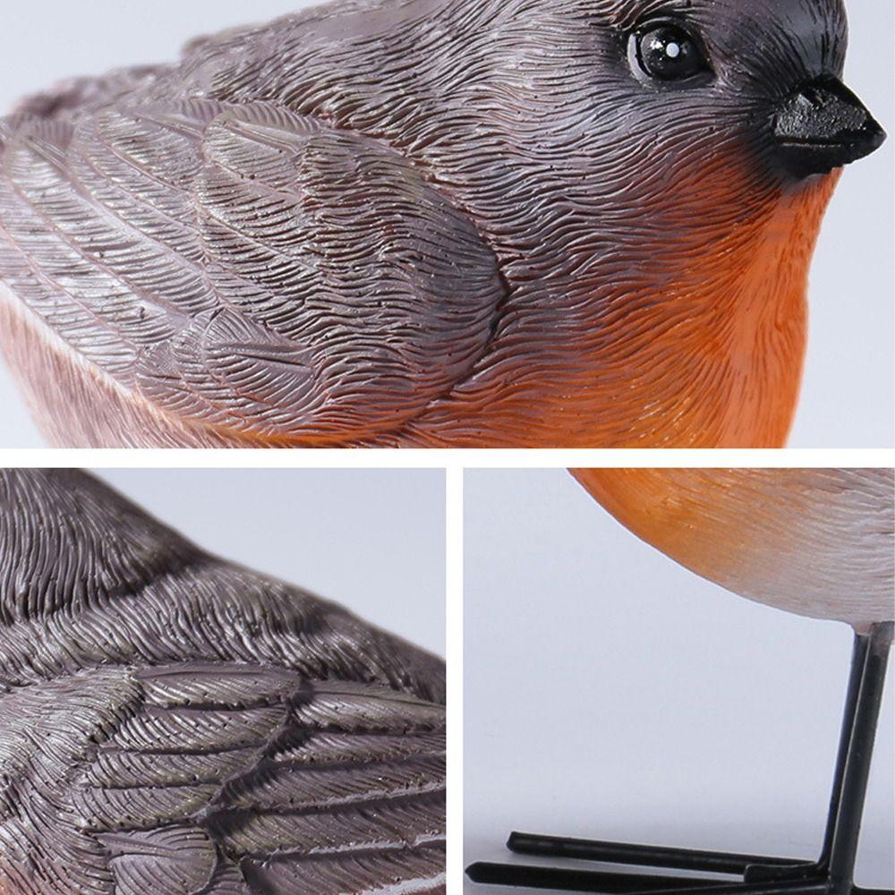 Cute Bird Figurines Handmade Yard Ornament Creative Garden Bird Statues Bedroom Decor