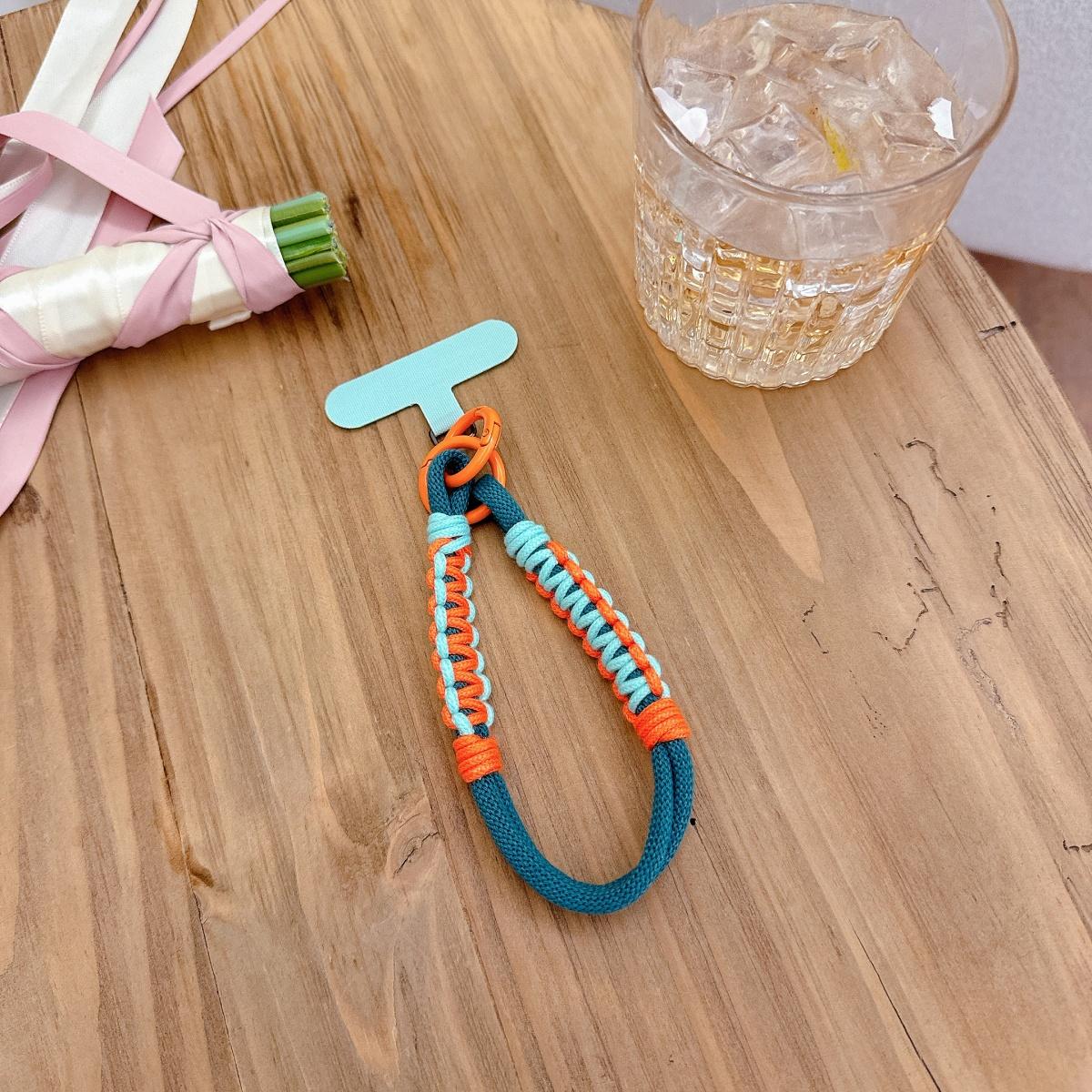 

Korean Cute Contrast Color Braided Rope Phone Chain Charm Strap Cord Keychain For iPhone 16 Lanyards Bag CCD Girl Hanging Rope