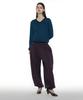 PARTIMENTO WOMEN Pwc Sheer V-Neck Knit Sweater_Teal Stripe