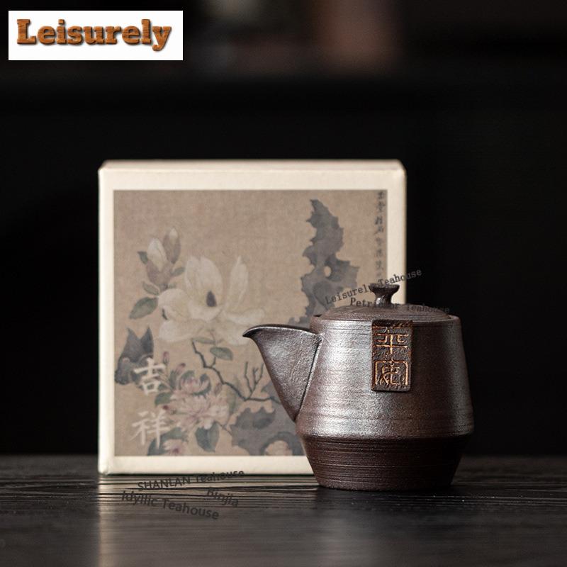111ml Old Rock Clay Hand Grab Teapot Handmade Tea Infuser Pot Tea Brewing Kettle With Ball Hole Teaware Accessories Collection